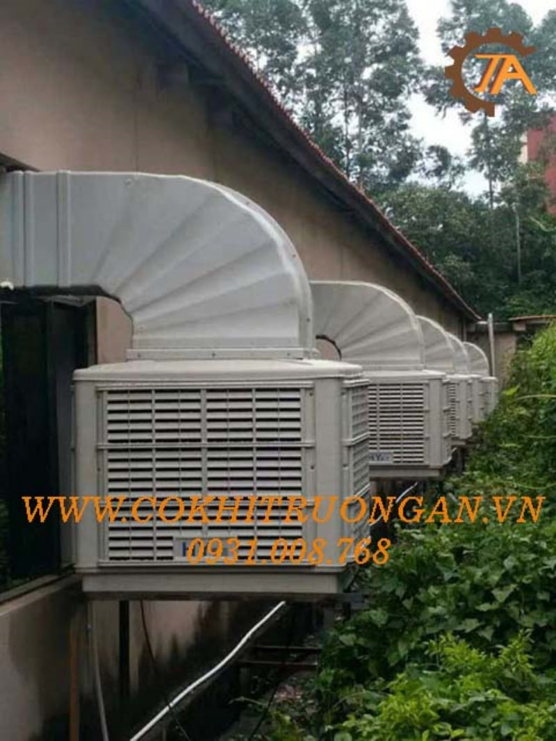 Máy làm mát nhà xưởng được sản xuất và lắp đặt bởi công ty cơ khí Trường An.