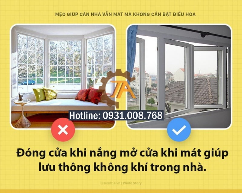 Làm mát nhờ đóng mở cửa đúng cách