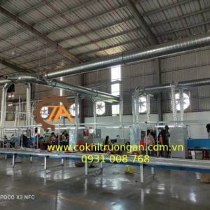 Thi công lắp đặt ông gió xưởng may