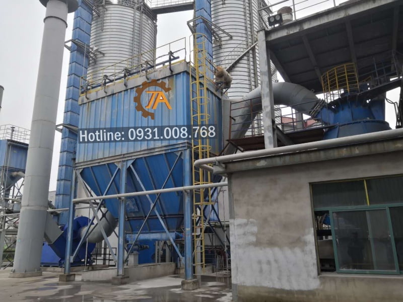 Hệ thống hút bụi nhà máy xi măng.