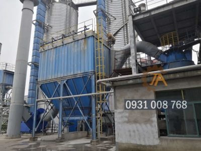 Hệ thống hút lọc bụi xi măng.