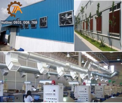 Hệ thống thông gió giúp thanh lọc và làm không khí trong các nhà xưởng trở nên thoáng đãng hơn.