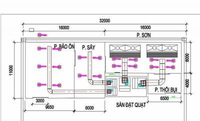 bản vẽ buồng sơn màng nước